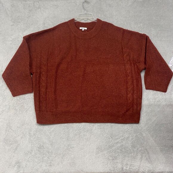 Madewell Sweater Womens 4X Brown Wool Alpaca Havener Pullover Sweater NI619 - Picture 2 of 8